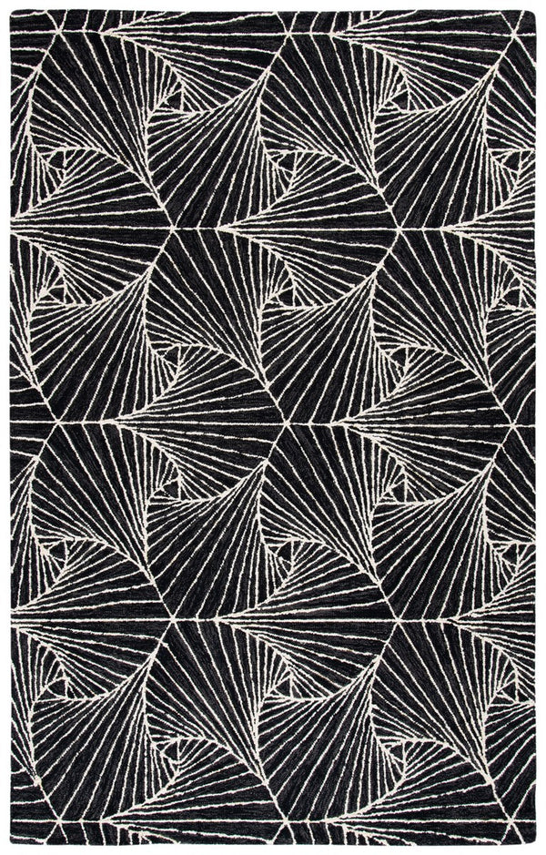 Micro-Loop 174 Contemporary Hand Tufted 80% Wool, 20% Cotton Rug Charcoal / Ivory