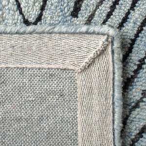 Micro-Loop 179 Contemporary Hand Tufted 80% Wool, 20% Cotton Rug Light Blue / Charcoal