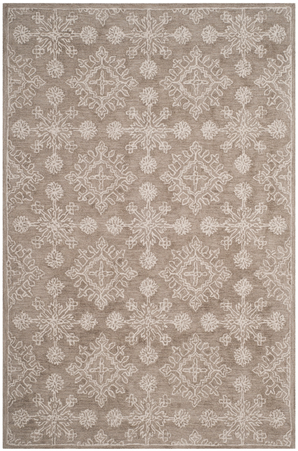 Micro-Loop 250 Hand Tufted 100% Wool Pile Rug in Beige, Ivory 5ft x 8ft