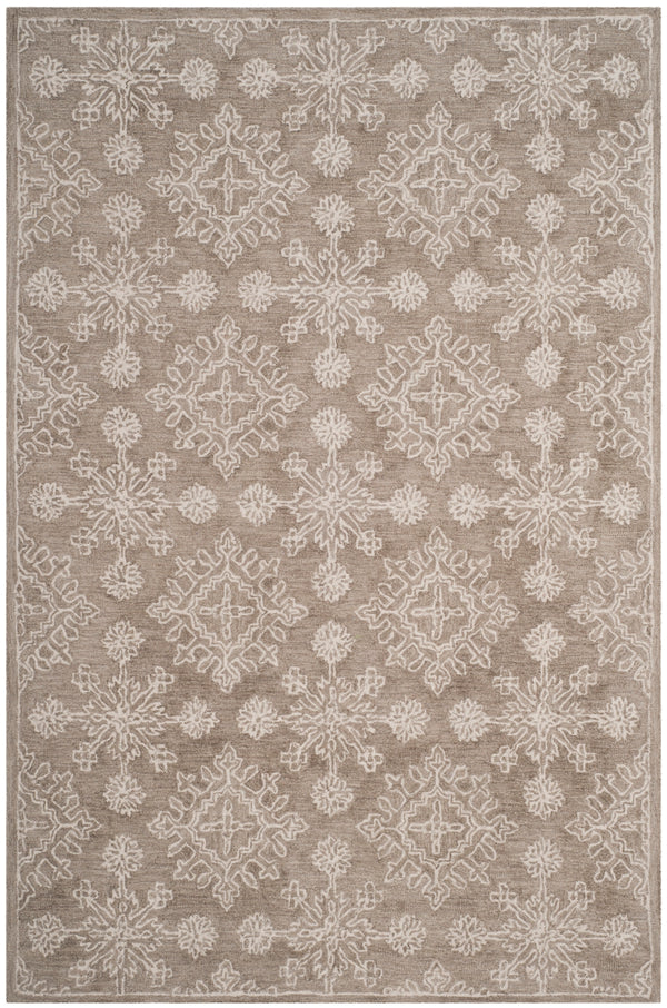 Micro-Loop 250 Hand Tufted 100% Wool Pile Rug in Beige, Ivory 5ft x 8ft