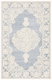 Micro-Loop 275 Bohemian Hand Tufted 100% Wool Pile Rug Light Blue / Ivory