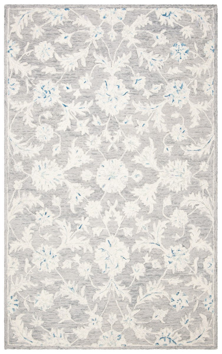 Micro Loop Hand Tufted Wool and Cotton Traditional Rug with Latex Back