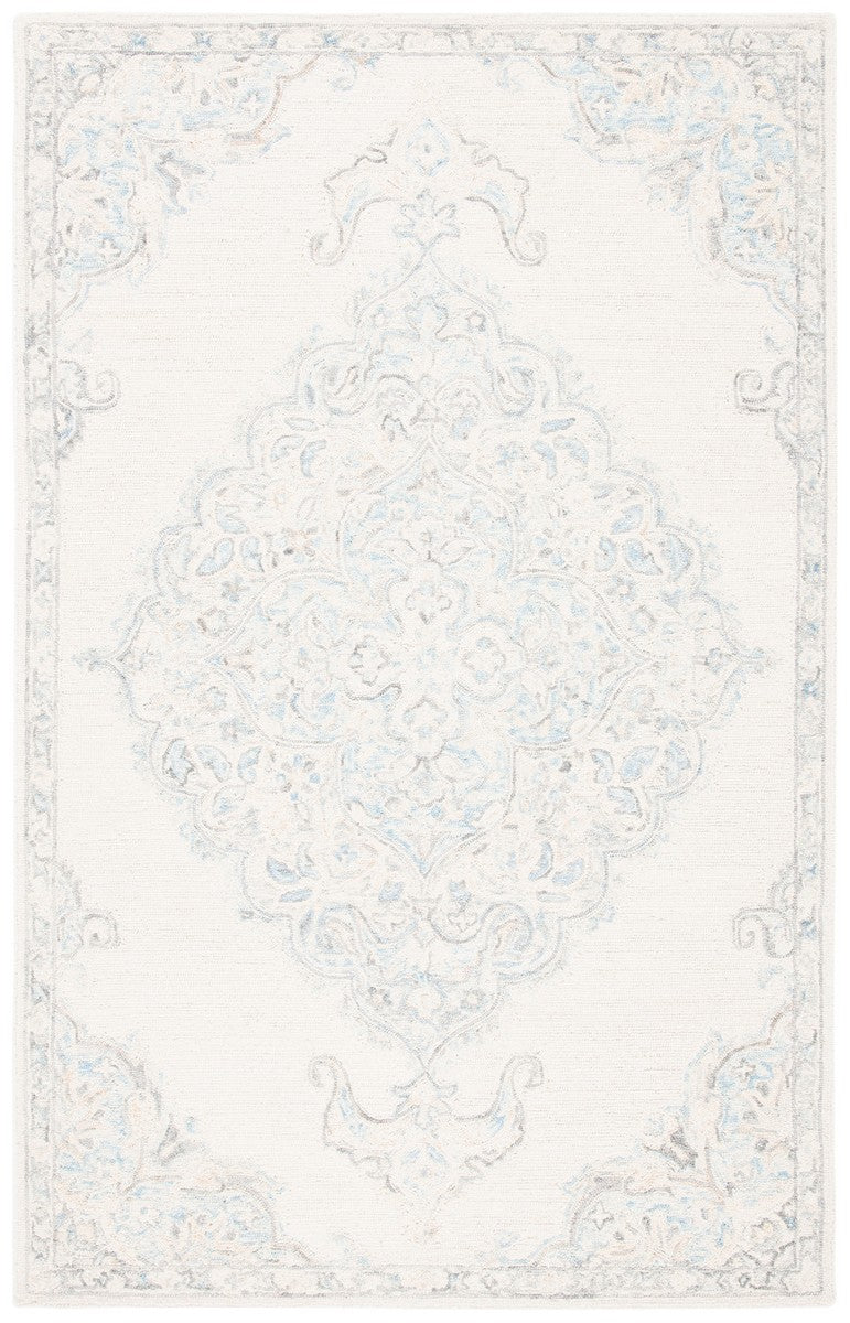 Micro-Loop 516  Hand Tufted Wool Rug Ivory / Blue