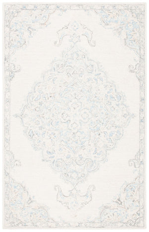Micro-Loop 516  Hand Tufted Wool Rug Ivory / Blue