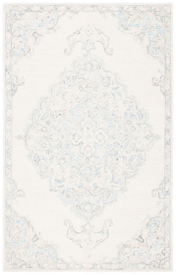 Micro-Loop 516  Hand Tufted Wool Rug Ivory / Blue