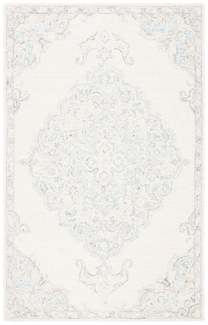 Micro-Loop 516  Hand Tufted Wool Rug Ivory / Blue