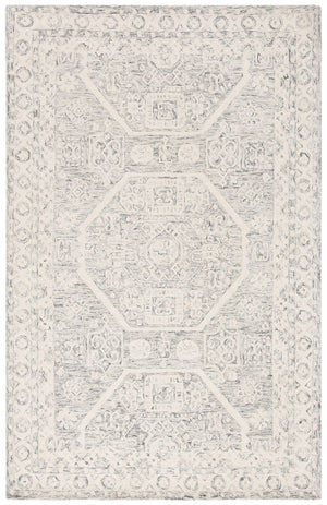 Micro-Loop 524  Hand Tufted 100% Wool Pile Rug Charcoal / Ivory