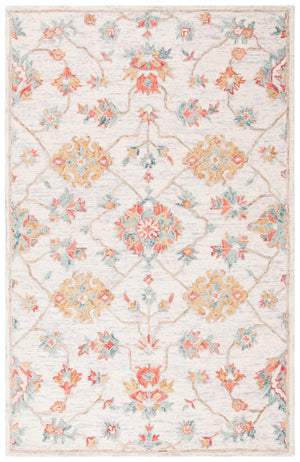 Micro-Loop 534 Contemporary Hand Tufted 100% Wool Pile Rug Silver / Red