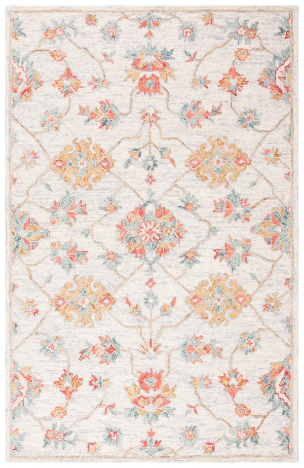 Micro-Loop 534 Contemporary Hand Tufted 100% Wool Pile Rug Silver / Red