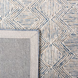 Micro-Loop 538 Contemporary Hand Tufted 100% Wool Pile Rug Blue / Ivory