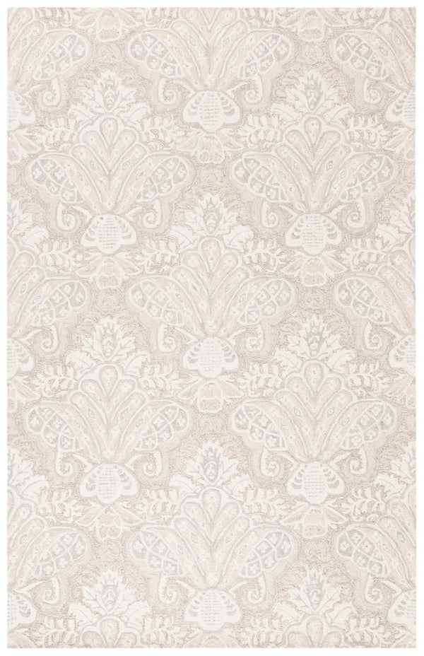 Micro-Loop 539 Contemporary Hand Tufted 100% Wool Pile Rug Beige