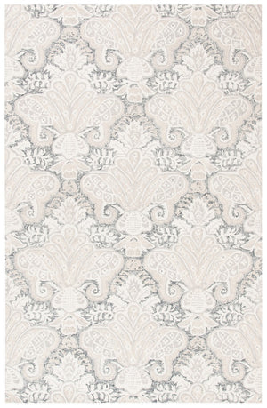 Micro-Loop 539 Contemporary Hand Tufted 100% Wool Pile Rug Charcoal / Ivory