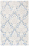 Micro-Loop 539 Contemporary Hand Tufted 100% Wool Pile Rug Blue / Ivory