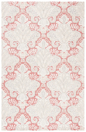 Micro-Loop 539 Contemporary Hand Tufted 100% Wool Pile Rug Pink / Beige