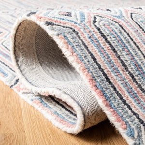 Micro-Loop 630 Contemporary Hand Tufted 100% Wool Pile Rug Pink / Grey