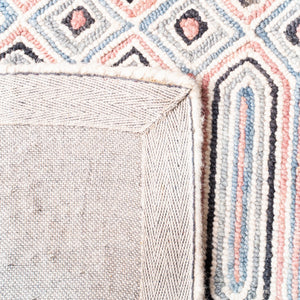 Micro-Loop 630 Contemporary Hand Tufted 100% Wool Pile Rug Pink / Grey