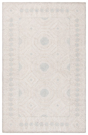 Micro-Loop 631 Contemporary Hand Tufted 100% Wool Pile Rug Silver / Beige
