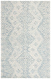 Micro-Loop 951  Hand Tufted 100% Fine Indian Wool Pile Rug Ivory / Blue