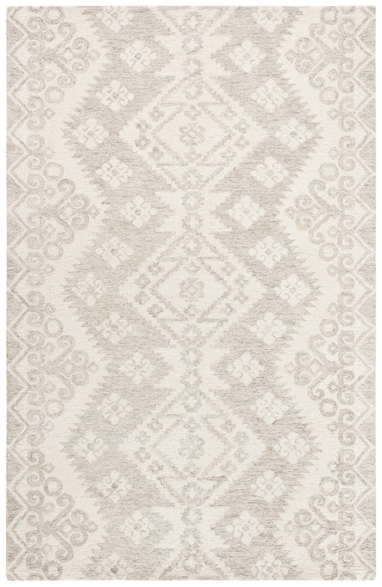 Micro-Loop 952  Hand Tufted 100% Fine Indian Wool Pile Rug Ivory / Beige