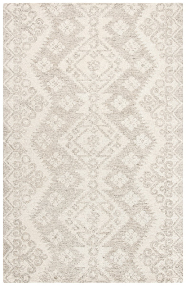 Micro-Loop 952  Hand Tufted 100% Fine Indian Wool Pile Rug Ivory / Beige