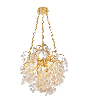 Bethel Gold Chandelier in Aluminum & Glass