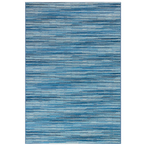 Trans-Ocean Liora Manne Marina Stripes Casual Indoor/Outdoor Power Loomed 75% Polypropylene/25% Polyester Rug China Blue 7'10" x 9'10"