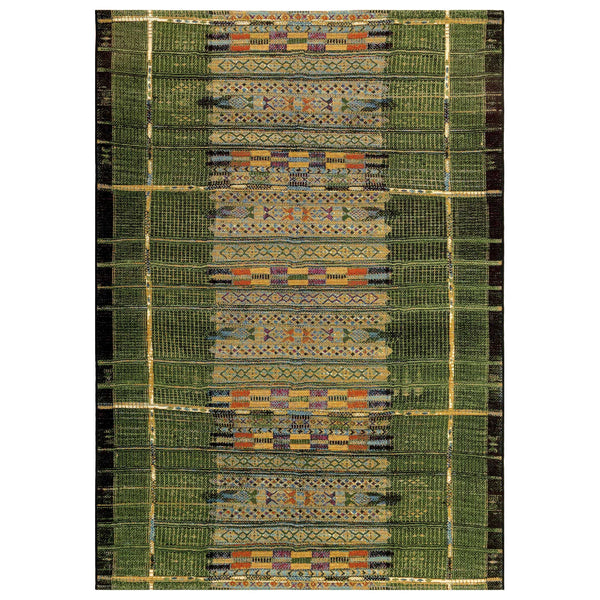 Trans-Ocean Liora Manne Marina Tribal Stripe Casual Indoor/Outdoor Power Loomed 75% Polypropylene/25% Polyester Rug Green 8'10" x 11'9"