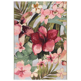 Marina Tropical Floral Casual Indoor/Outdoor Power Loomed 75% Polypropylene/25% Polyester Rug