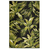 Marina Jungle Leaves Casual Indoor/Outdoor Power Loomed 75% Polypropylene/25% Polyester Rug