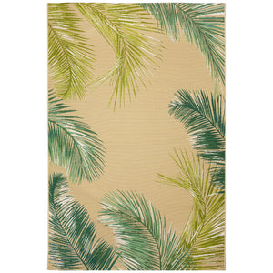Trans-Ocean Liora Manne Marina Palm Border Casual Indoor/Outdoor Power Loomed 75% Polypropylene/25% Polyester Rug Sisal 8'10" x 11'9"