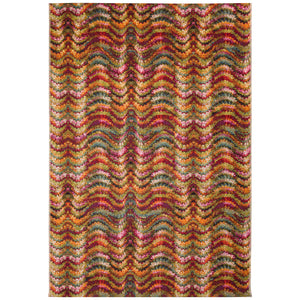 Trans-Ocean Liora Manne Marina Ripple Casual Indoor/Outdoor Power Loomed 75% Polypropylene/25% Polyester Rug Multi 7'10" x 9'10"