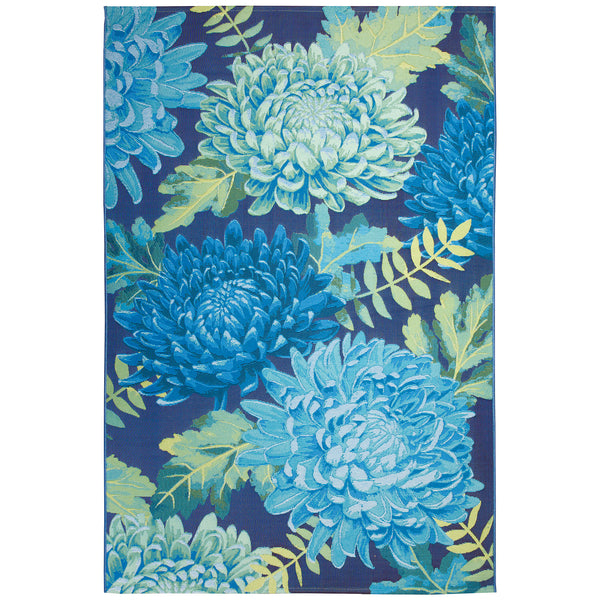 Trans-Ocean Liora Manne Marina Mum Casual Indoor/Outdoor Power Loomed 75% Polypropylene/25% Polyester Rug Blue 8'10" x 11'9"