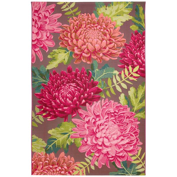 Trans-Ocean Liora Manne Marina Mum Casual Indoor/Outdoor Power Loomed 75% Polypropylene/25% Polyester Rug Fuchsia 8'10" x 11'9"