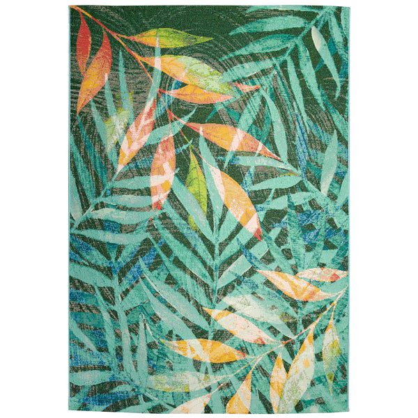 Trans-Ocean Liora Manne Marina Leaves Casual Indoor/Outdoor Power Loomed 75% Polypropylene/25% Polyester Rug Blue 8'10" x 11'9"