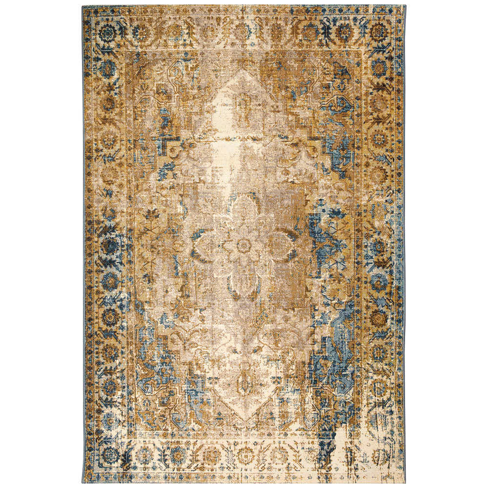 Trans-Ocean Liora Manne Marina Medallion Casual Indoor/Outdoor Power Loomed 75% Polypropylene/25% Polyester Rug Blue 8'10" x 11'9"