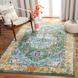 Monaco 207 Traditional Power Loomed 100% Polypropylene Friese Rug Green / Turquoise