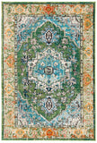 Monaco 207 Traditional Power Loomed 100% Polypropylene Friese Rug Green / Turquoise