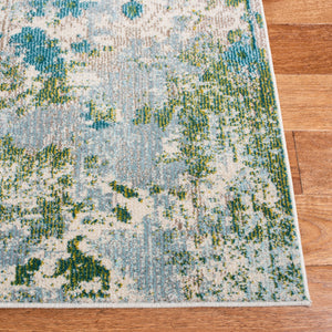 Monaco 219 Contemporary Power Loomed 100% Polypropylene Friese Rug Green / Turquoise