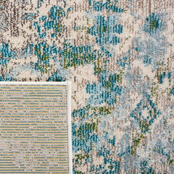 Monaco 219 Contemporary Power Loomed 100% Polypropylene Friese Rug Green / Turquoise