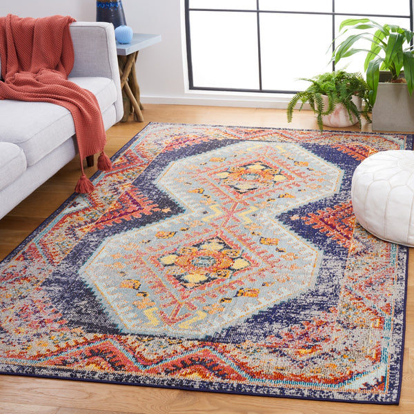 Safavieh Monaco 278 Modern Power Loomed Rug Rust / Multi MNC278P-9