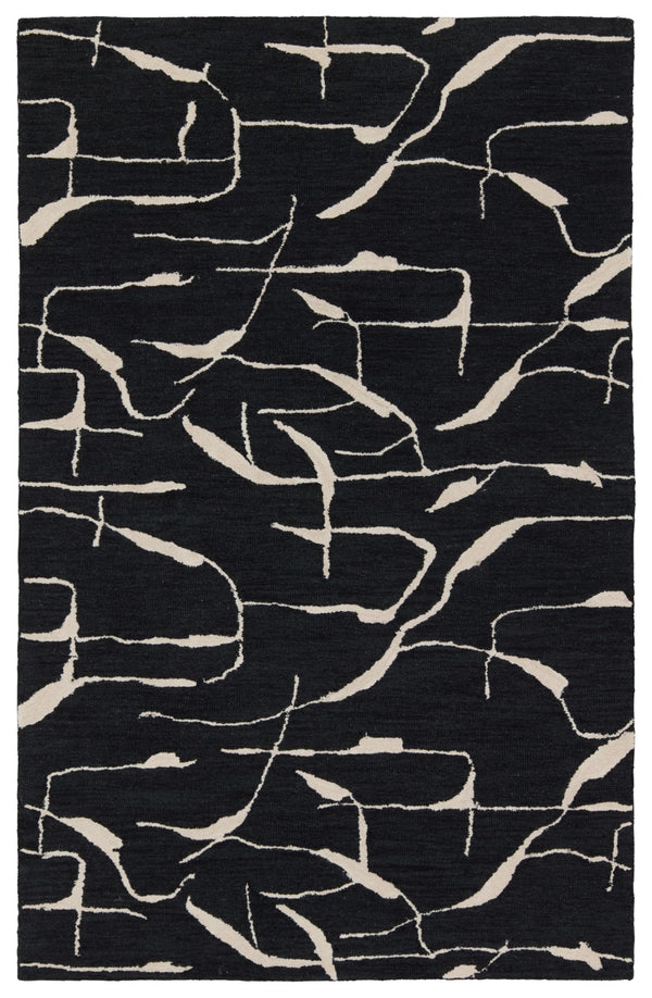Jaipur Living Mallino by Nikki Chu Noir MNK01 Hand Tufted Handmade Indoor Modern Rug Black 9' x 12'