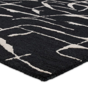 Jaipur Living Mallino by Nikki Chu Noir MNK01 Hand Tufted Handmade Indoor Modern Rug Black 9' x 12'