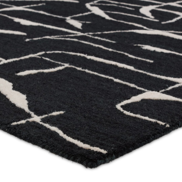 Jaipur Living Mallino by Nikki Chu Noir MNK01 Hand Tufted Handmade Indoor Modern Rug Black 9' x 12'