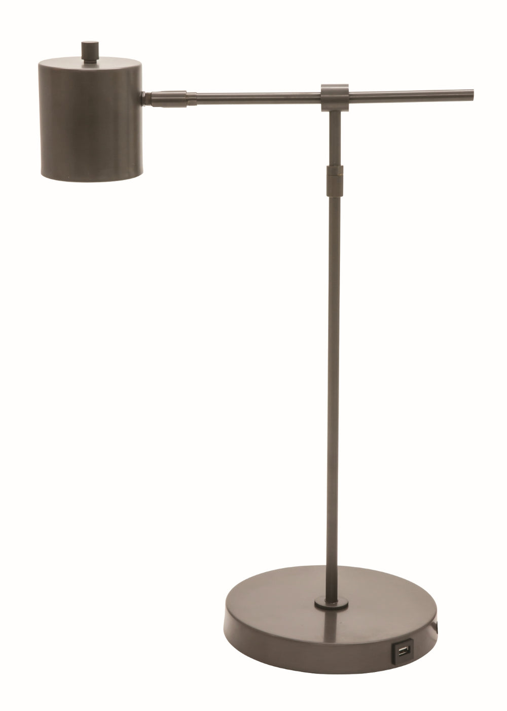 Morris Adjustable LED Table Lamp with USB port in Antique Brass