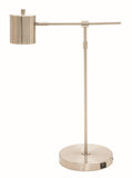 Morris Adjustable LED Table Lamp with USB port in Satin Nickel