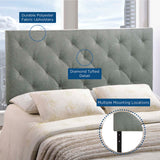 Theodore Queen Upholstered Fabric Headboard Gray MOD-5040-GRY