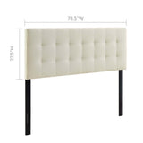 Lily King Upholstered Fabric Headboard Ivory MOD-5144-IVO