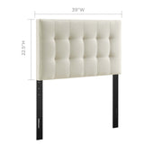 Lily Twin Upholstered Fabric Headboard Ivory MOD-5148-IVO