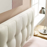 Lily Twin Upholstered Fabric Headboard Ivory MOD-5148-IVO