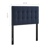 Lily Twin Upholstered Fabric Headboard Navy MOD-5148-NAV